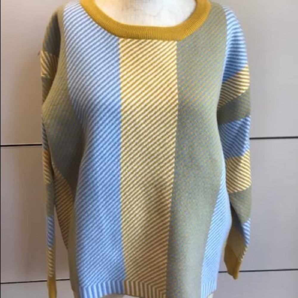Blue and Orange Knit Sweater